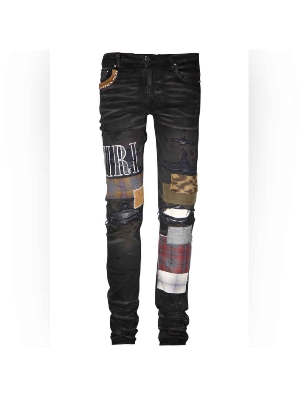 Amiri Blue Patchwork Jeans